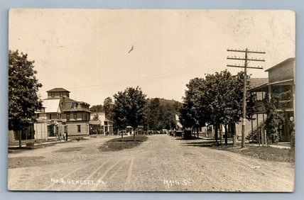 GENESEE PA MAIN STREET ANTIQUE REAL PHOTO POSTCARD RPPC