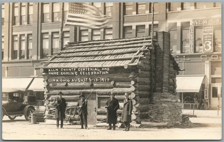 LIMA OH ALLEN COUNTY CENTENNIAL 1917 ANTIQUE REAL PHOTO POSTCARD RPPC