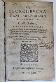 1613 IN GEORGII BUCHANANI PARAPHRASIN PSALMORUM antique VELLUM BOUND
