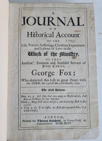 1694 George Fox's Journal antique FOLIO Account of Life Travels Sufferings