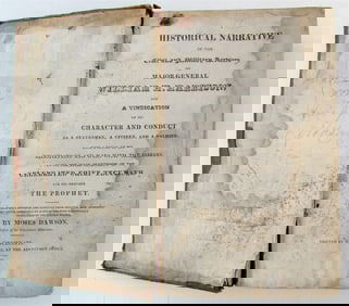 1824 HISTORICAL NARRATIVE of MAJOR-GENERAL WILLIAM HARRISON antique AMERICANA