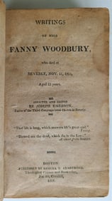 1818 WRITINGS of FANNY WOODBURY by JOSEPH EMERSON antique BOSTON AMERICANA