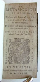 1579 LE METAMORFOSI by OVID ILLUSTRATED w/ 15 woodcuts antique RARE 16th century