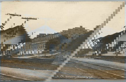 PENNSBORO PA RAILROAD STATION RAILWAY DEPOT ANTIQUE REAL PHOTO POSTCARD RPPC