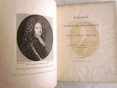 MEMOIRES du COMTE DE GRAMMONT 18th century antique Antoine Hamilton ILLUSTRATED