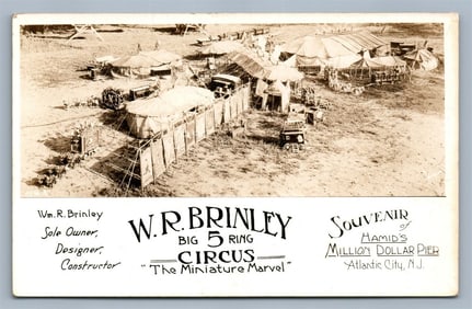 ALTANTIC CITY NJ W.R.BRINLEY CIRCUS ANTIQUE REAL PHOTO POSTCARD RPPC