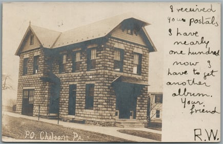 CHALFONT PA POST OFFICE ANTIQUE REAL PHOTO POSTCARD RPPC