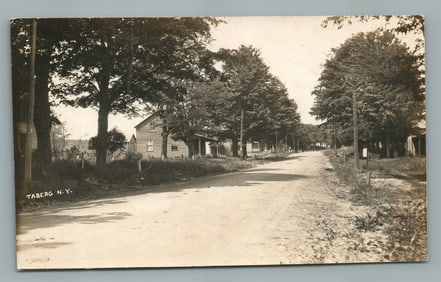 TABERG NY STREET SCENE ANTIQUE REAL PHOTO POSTCARD RPPC