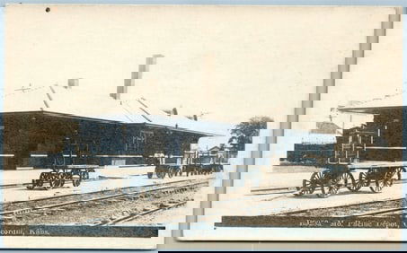 CONCORDIA KS RAILROAD STATION RAILWAY DEPOT ANTIQUE REAL PHOTO POSTCARD RPPC