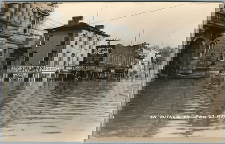 MARIETTA OH FLOOD PUTNAM STREET ANTIQUE REAL PHOTO POSTCARD RPPC