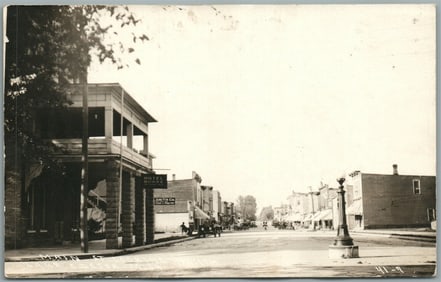LAKE ODESSA MI MAIN STREET ANTIQUE REAL PHOTO POSTCARD RPPC