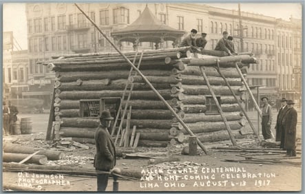 LIMA OH ALLEN COUNTY CENTENNIAL ANTIQUE REAL PHOTO POSTCARD RPPC