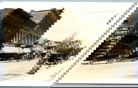 CONSTANTINE MI STREET SCENE ANTIQUE REAL PHOTO POSTCARD RPPC