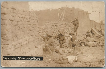 MEXICAN SHARPSHOOTERS ANTIQUE REAL PHOTO POSTCARD RPPC