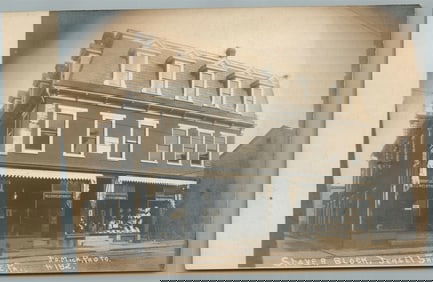 JERSEY SHORE PA STAVER BLOCK STORE FRONT ANTIQUE REAL PHOTO POSTCARD RPPC