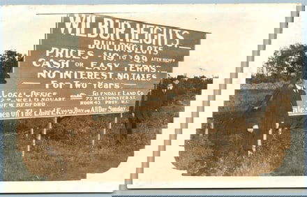 NEW BEDFORD MA WILBUR HEIGHTS BUILDER ANTIQUE REAL PHOTO POSTCARD RPPC