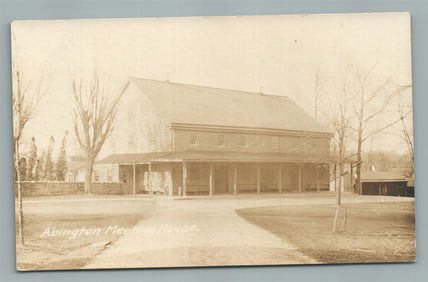 JENKINTOWN PA ABINGTON QUAKER MEETING HOUSE ANTIQUE REAL PHOTO POSTCARD RPPC