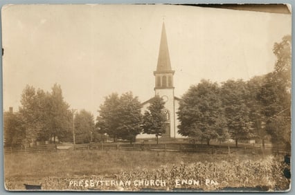 ENON PA PRESBYTERIAN CHURCH ANTIQUE REAL PHOTO POSTCARD RPPC