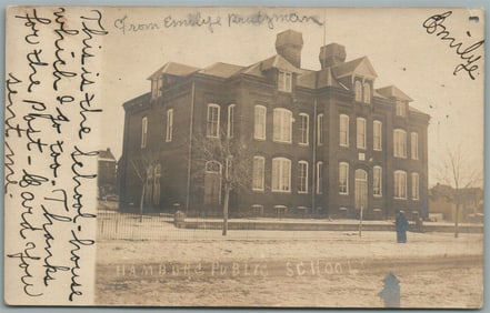 HAMBURG PA PUBLIC SCHOOL ANTIQUE REAL PHOTO POSTCARD RPPC