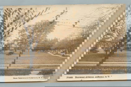 SUMMIT NJ NORWOOD AVENUE ANTIQUE REAL PHOTO POSTCARD RPPC