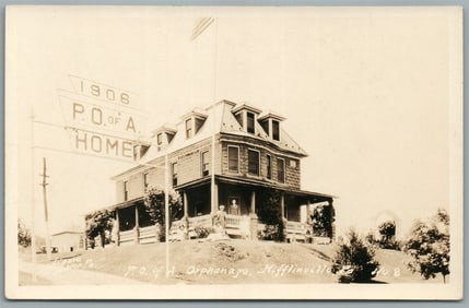 MIFFLINVILE PA P.O. of ORPHANAGE ANTIQUE REAL PHOTO POSTCARD RPPC