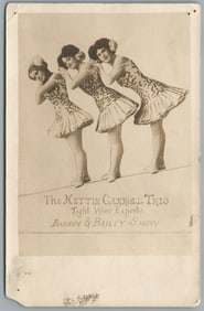 BARNUM & BAILEY CIRCUS SHOW NETTIE CARROLL TRIO ANTIQUE REAL PHOTO POSTCARD RPPC