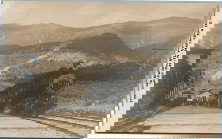 WHITE MTS N.H. RAILROAD STATION RAILWAY DEPOT ANTIQUE REAL PHOTO POSTCARD RPPC