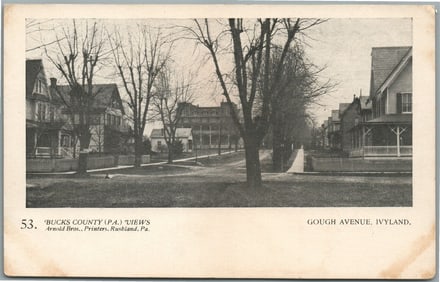 BUCKS CO. PA ARNOLD BROS. IVYLAND GOUGH AVENUE ANTIQUE POSTCARD #53
