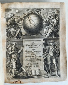 1655 ASTRONOMICON by M. Manilius antique ILLUSTRATED ed. by SCALIGER vellum
