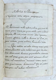 1809 MANUSCRIPT BOOK MEDICAL ART antique Artis Medicae Dignitus ortus atque