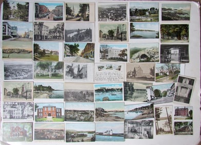 MAINE lot of 43 ME ANTIQUE POSTCARDS