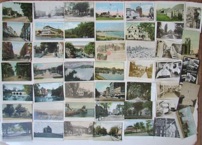 MASSACHUSETTS lot of 47 MA ANTIQUE POSTCARDS