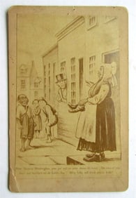 GENERAL WASHINGTON RELATED POLITICAL COMIC CABINET PHOTO antique RARE Americana