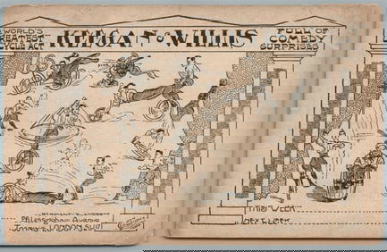 BICYCLE CIRCUS WORLD'S GREATEST UNICYCLE ACT KEEGAN & WILLIS ANTIQUE POSTCARD