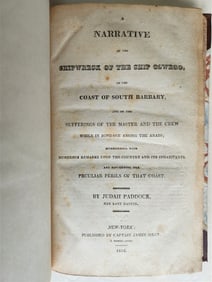1818 NARRATIVE OF SHIPWRECK OF SHIP OSWEGO ON COAST OF SOUTH BARBARY antique