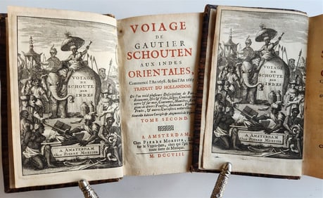 1708 VOIAGE AUX INDES ORIENTALES 2 VOLS ILLUSTRATED antique CHINA & INDIA TRAVEL