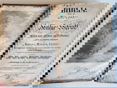 1819 BIBLE 1st Folio Ed PENNSYLVANIA GERMAN Lancaster PA JOHANN BAR antique RARE