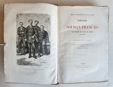 1885 AFRICA EXPLORATION VOYAGE SOUDAN FRANCAIS Haut-Niger antique ILLUSTRATED