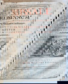 1760 MISSALE ROMANUM antique VELLUM BOUND FOLIO