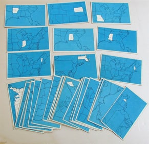 LOT OF 46 ANTIQUE POSTCARDS w/ MAPS OF US STATES