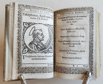 1602 ICONES & VITAE PAPARUM antique 300 WOODCUT ILLUSTRATIONS of POPES