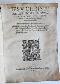 1585 BIBLE in LATIN printed in LONDON antique VELLUM 16th CENTURY NEW TESTAMENT