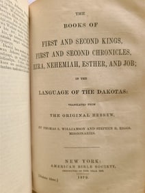 1879 BIBLE in DAKOTA INDIAN LANGUAGE antique AMERICANA rare