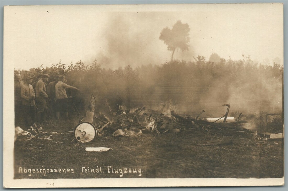 EARLY AVIATION AEROPLANE CRUSH GERMAN ANTIQUE REAL PHOTO POSTCARD airplane: EARLY AVIATION AEROPLANE CRUSH GERMAN ANTIQUE REAL PHOTO POSTCARD airplane