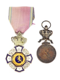 Order of the Lion of Belgium Knight & Travail Et Progres Medals