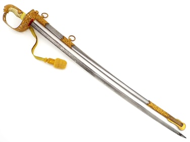 Top Of The Range Argentinian Naval Admiral Grade Sabre, With Exquisite Gilt Chiselled Fittings