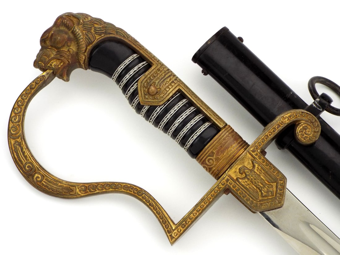 Scarce German WWII Field Marshall Series ZIETEN Dress Sword by EICKHORN: Very well preserved example of the highly sought after Third Reich era "Prinz Eugen" series of sword made only by the Solingen, Germany firm of Carl Eickhorn.This is an early example fitted with a sol