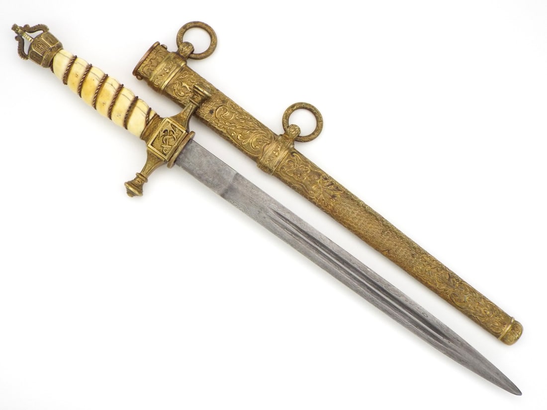 Deluxe Model Imperial German Naval Officers Dagger with DAMASCUS Blade (1 of 20)