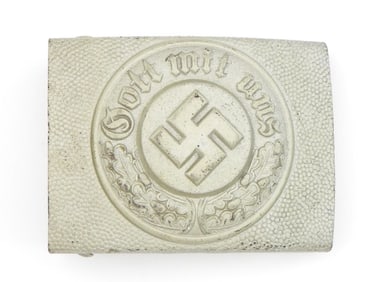 German WWII Police Pebbled Aluminum NCO Belt Buckle