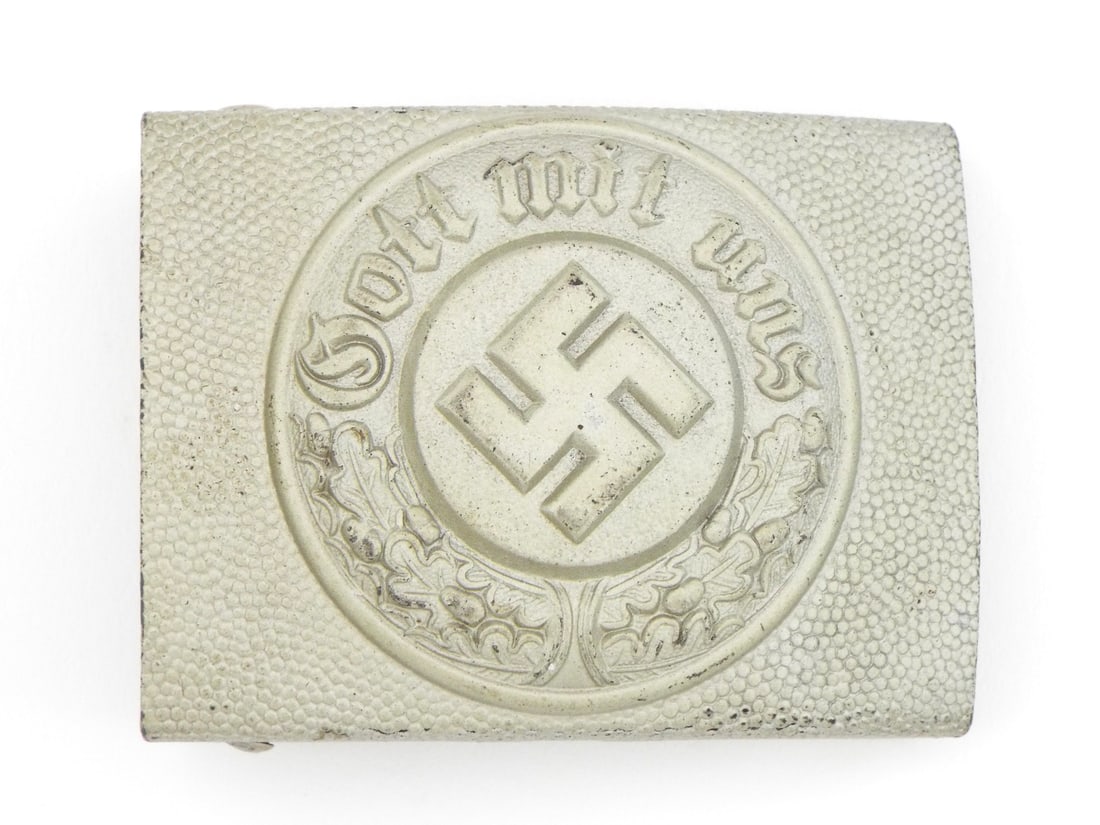 German WWII Police Pebbled Aluminum NCO Belt Buckle: German WWII Police Pebbled Aluminum NCO Belt Buckle Authenticity Guaranteed From Estate of Important California Collector